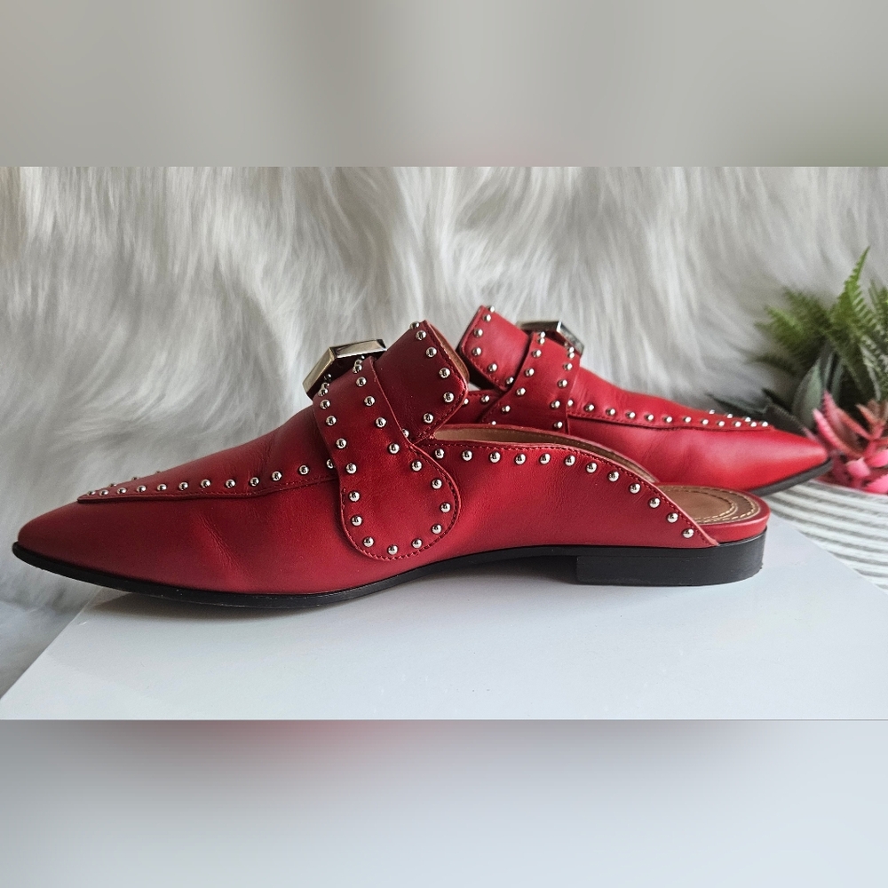 Givenchy Red Studded Mules - Picture 4 of 9